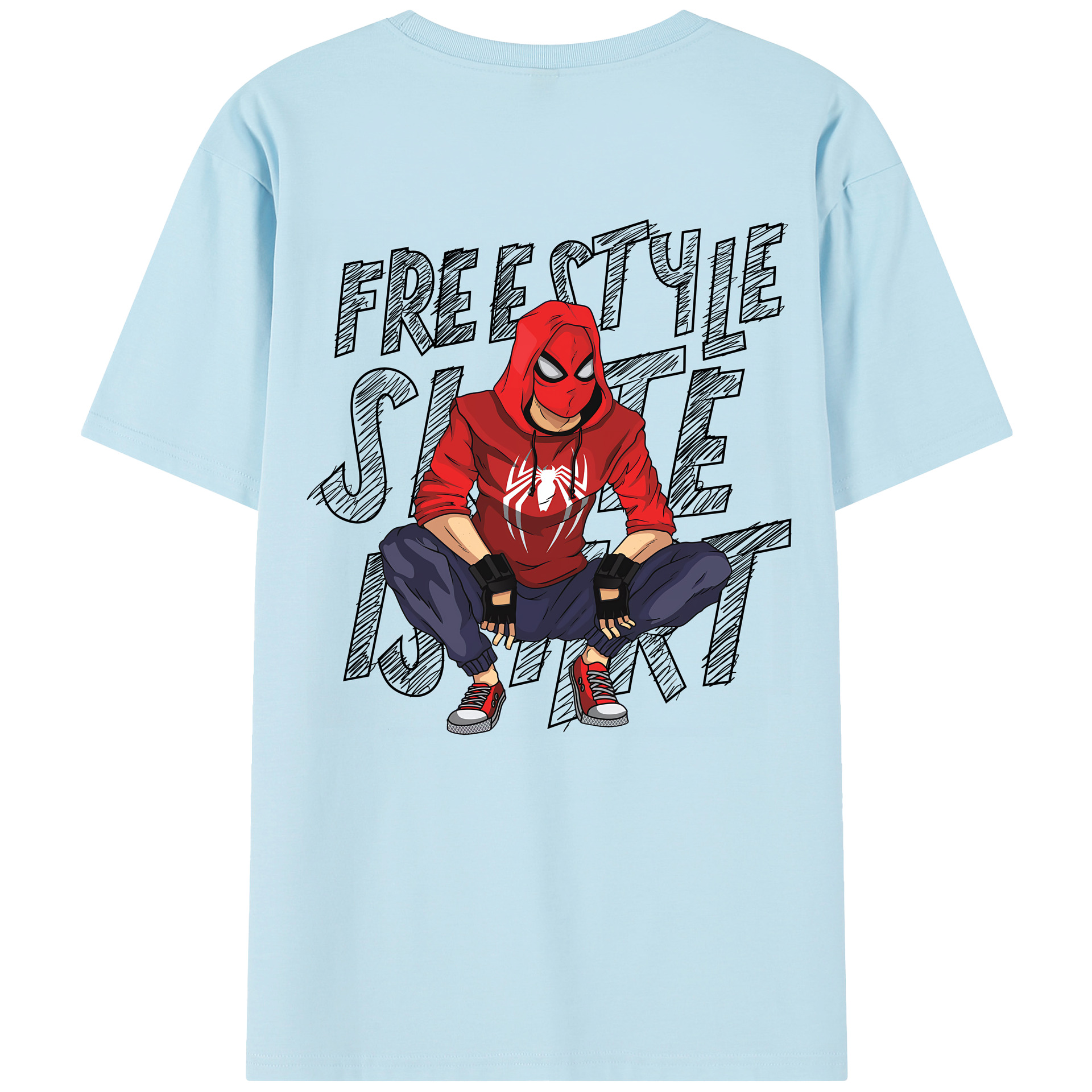 （画像用） Spider Man スパイダーマン 綿100％半袖Tシャツ（背面プリント）